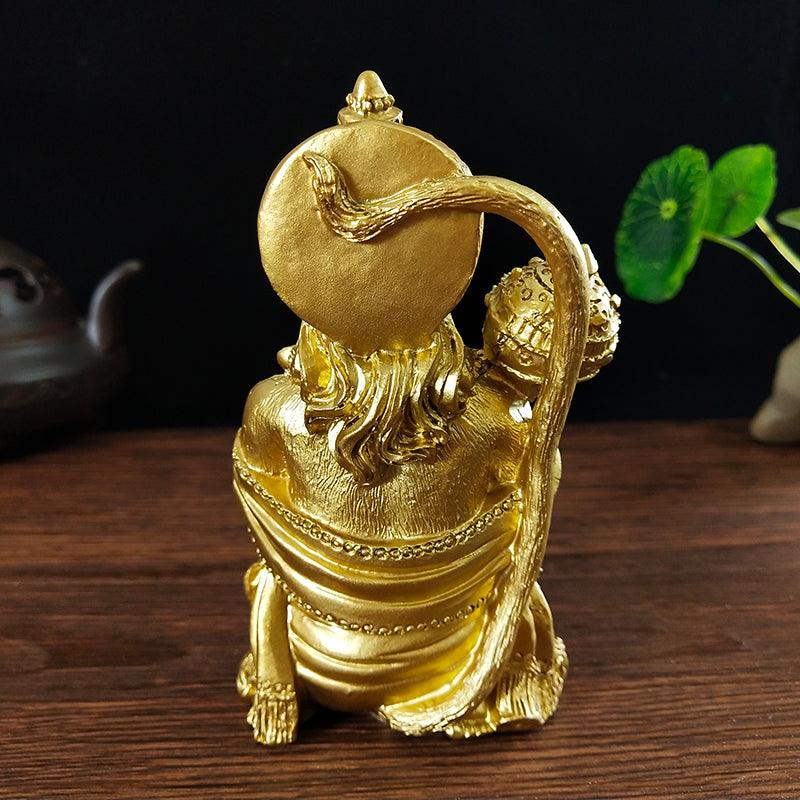 Golden Hanuman Statue Sculpture Big Resin Ornaments Hindu Monkey God
