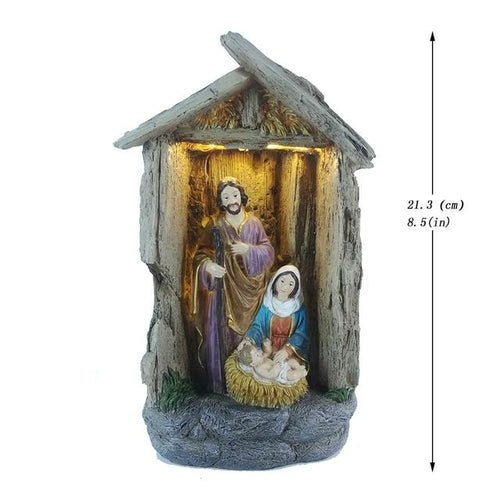 Nativity Scene Set Holy Family Statue Christmas Ornament Jesus Manger