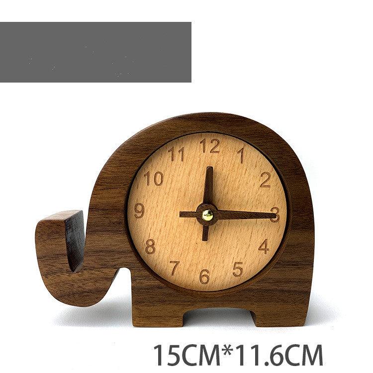 Student Wooden Small Pendulum Clock Bedroom Desktop Alarm Clock Bedside Ornaments