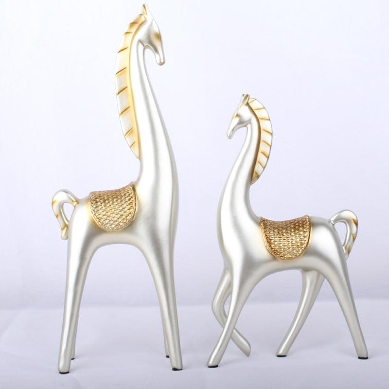 Chinese style light luxury resin lucky horse ornaments