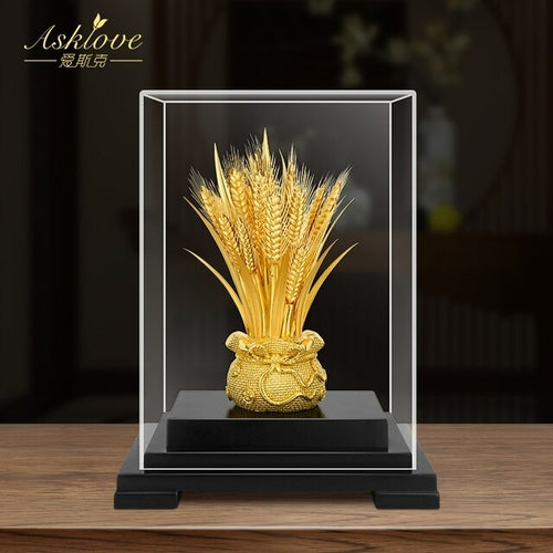 Creative Wheat Ears Crafts Gold Foil Ornament Gold Barley Figurines
