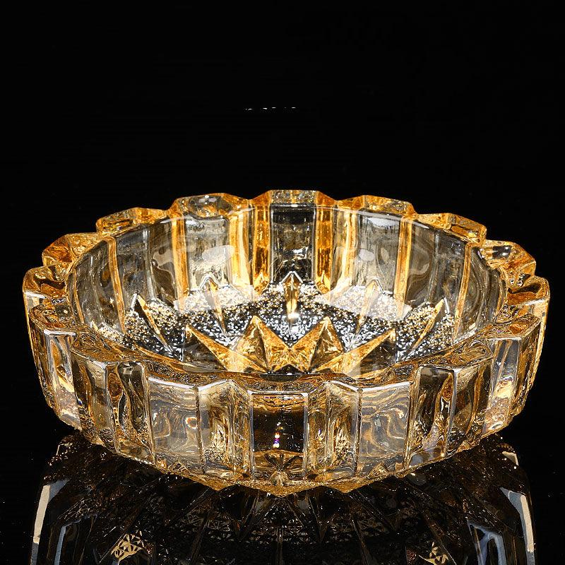 Creative Gold Oversized Crystal Glass Ashtray
