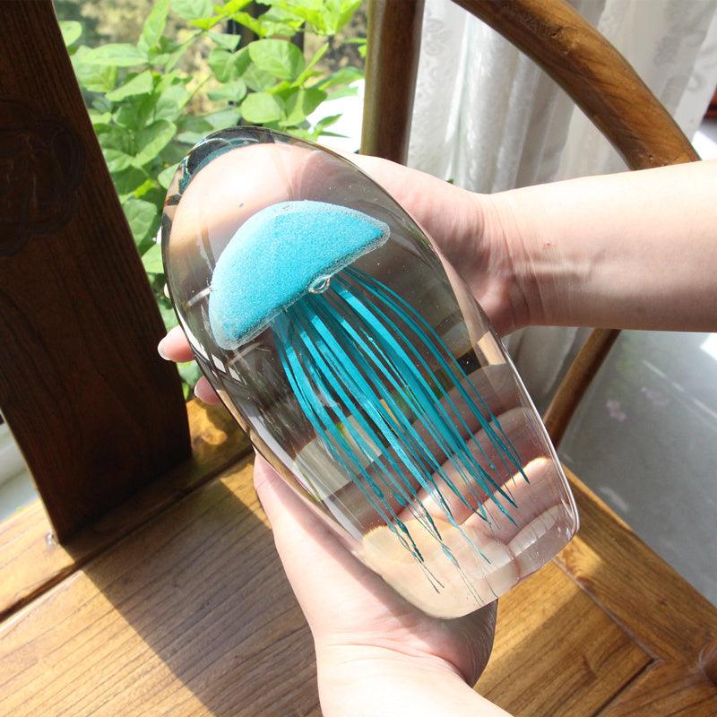 Glass Water Drop Ornament Glowing Jellyfish Gift Souvenir