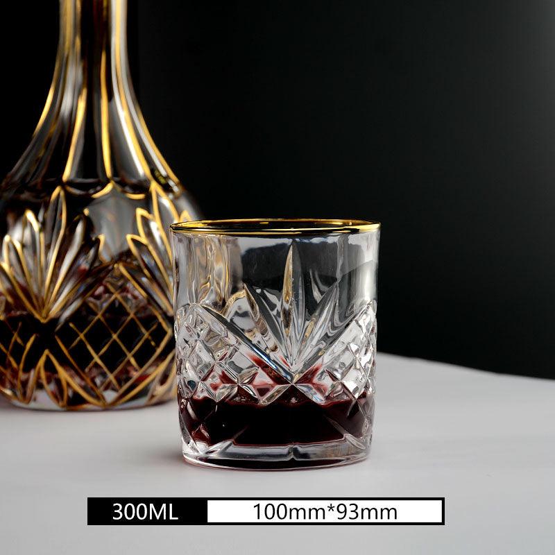 2 pieces of gold crystal whiskey glass