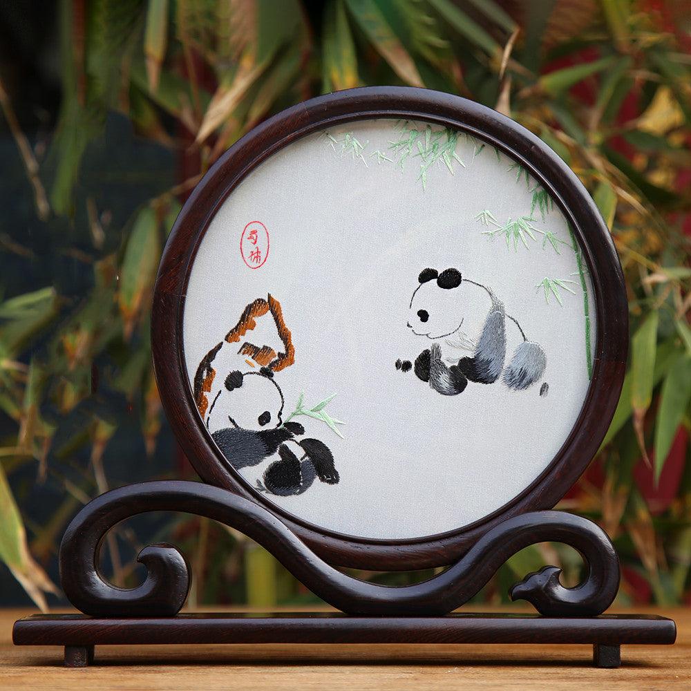 Featured Souvenirs Shu Embroidery Hand-embroidered Panda Ornaments Chinese Style Gifts