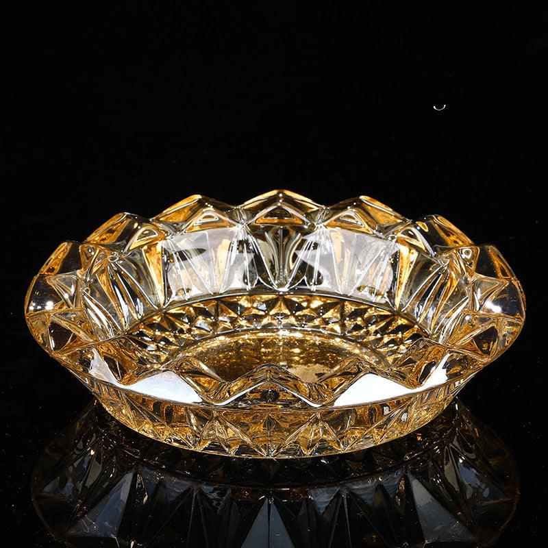 Creative Gold Oversized Crystal Glass Ashtray