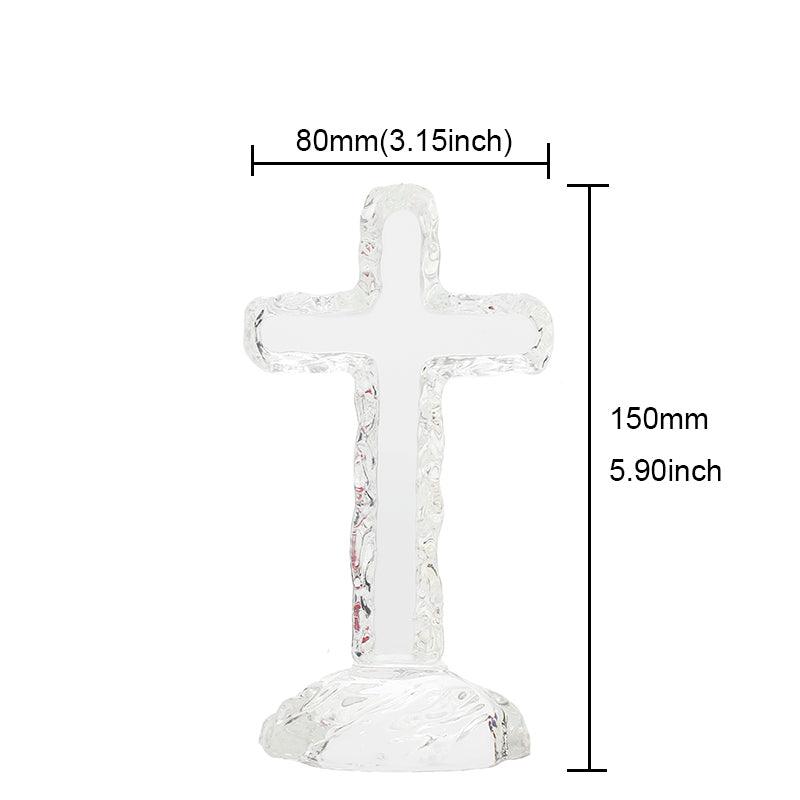 Crystal Jesus Cross Christ Catholic Cross Statue Religious Prayer