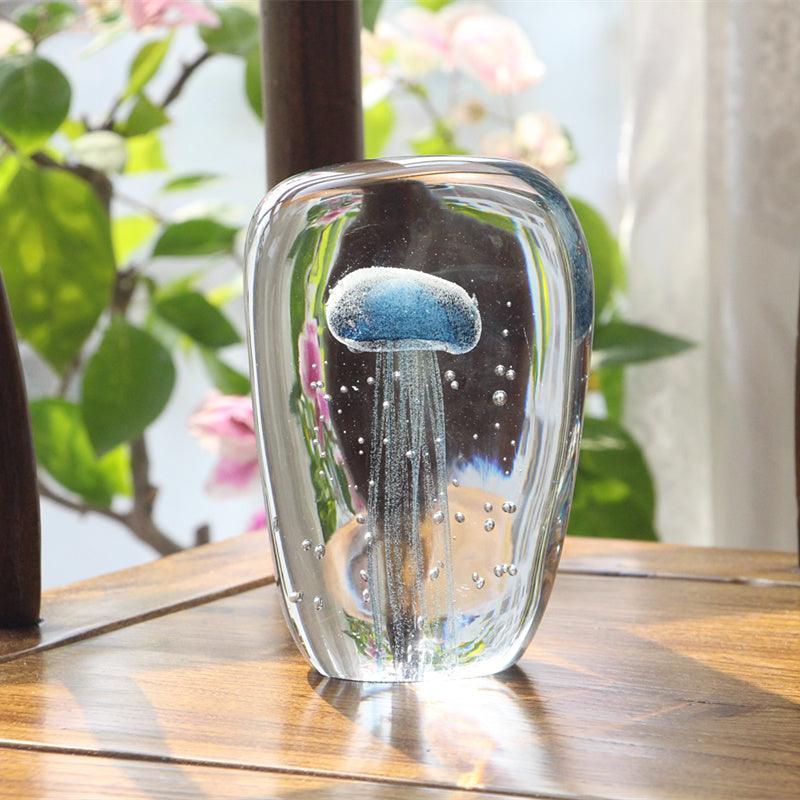 Glass Water Drop Ornament Glowing Jellyfish Gift Souvenir