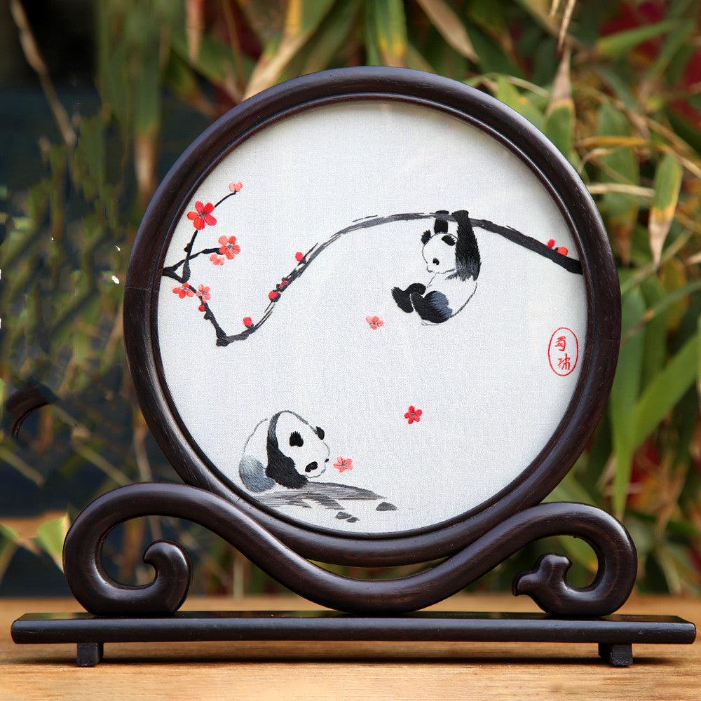 Featured Souvenirs Shu Embroidery Hand-embroidered Panda Ornaments Chinese Style Gifts