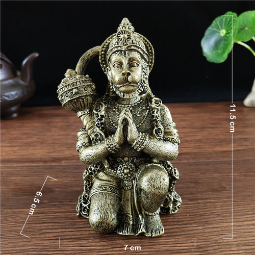 Golden Hanuman Statue Sculpture Big Resin Ornaments Hindu Monkey God