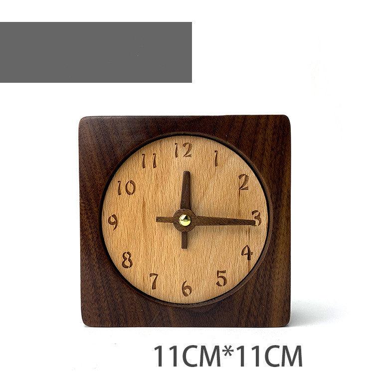 Student Wooden Small Pendulum Clock Bedroom Desktop Alarm Clock Bedside Ornaments