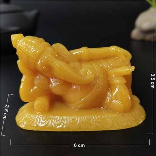 Golden Lying Ganesha Statue Hindu God Sculpture Ganesh