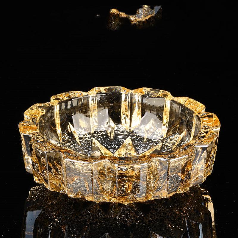 Creative Gold Oversized Crystal Glass Ashtray