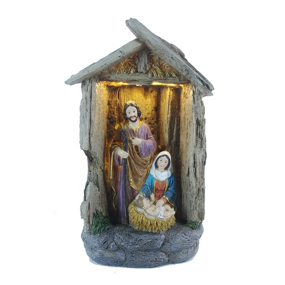 Nativity Scene Set Holy Family Statue Christmas Ornament Jesus Manger