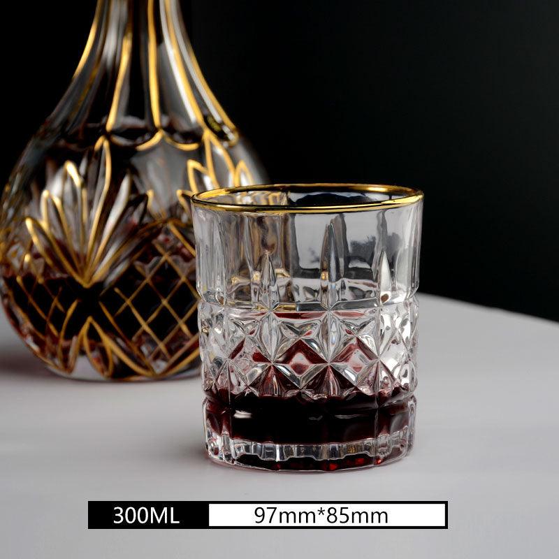 2 pieces of gold crystal whiskey glass