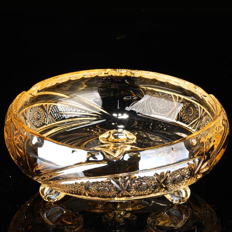 Creative Gold Oversized Crystal Glass Ashtray