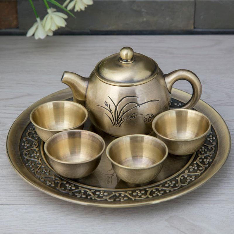 Metal Craft Orchid Creative Tea Set Gift Set