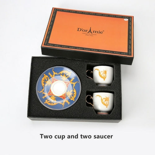 New Year Gift Turkish Style Luxury Ceramic Coffee Cups and Saucer Set