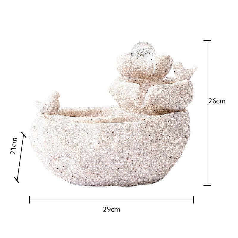 Office Desk Decoration Lucky Rockery Crystal Ball Water Circulation Small Fountain