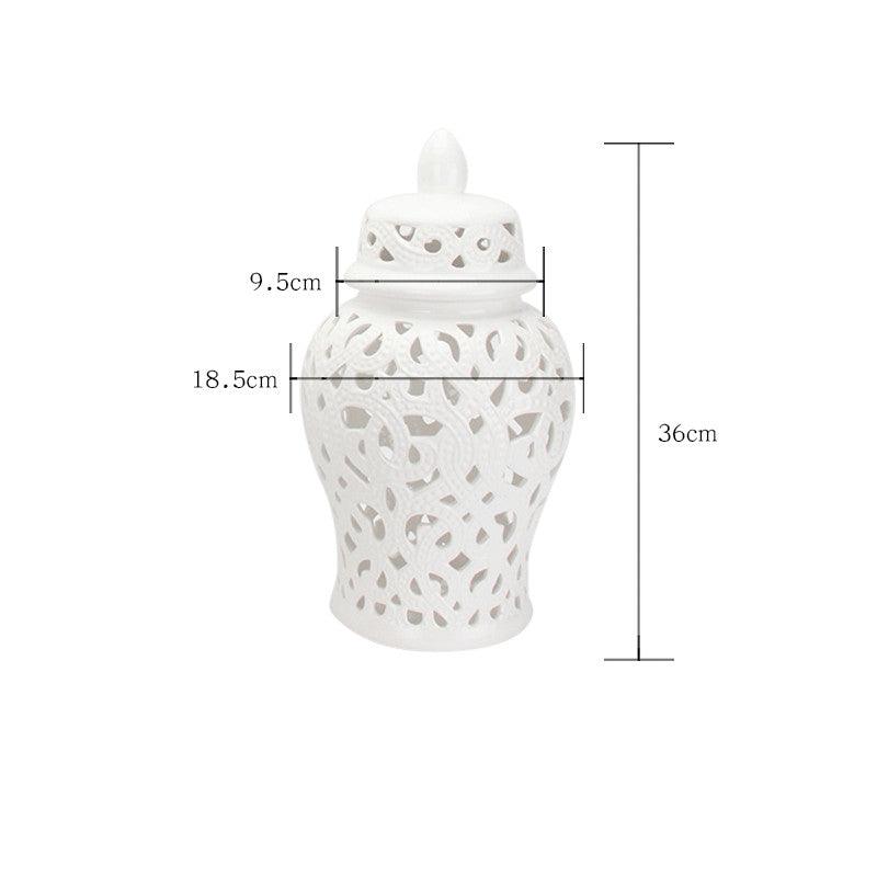 Vintage Ceramic Jar Ornament Openwork Ornament
