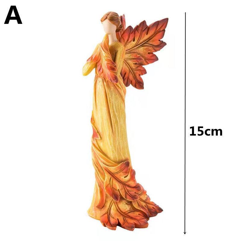 Kneeling Autumn Angel Resin Ornaments
