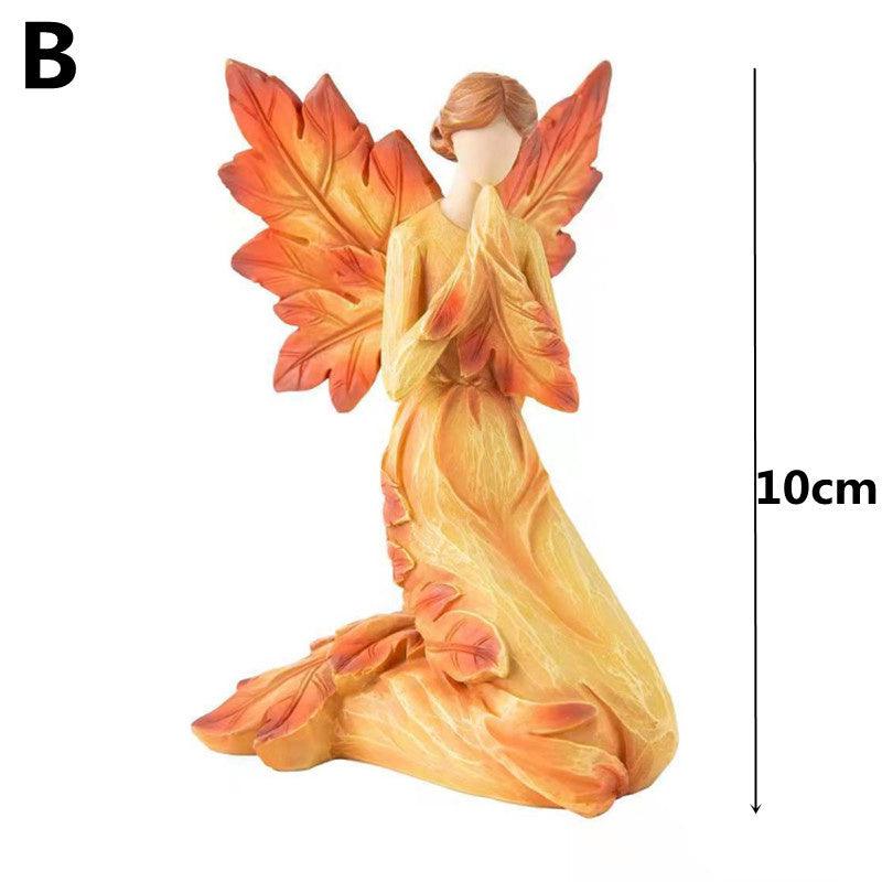 Kneeling Autumn Angel Resin Ornaments