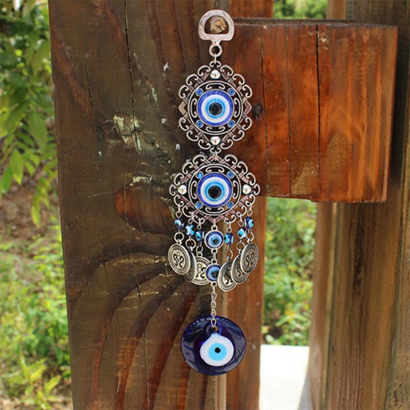 Evil Eyes Wind Chimes Turkey Alloy Fatima Hand Owl Butterfly Glassblue