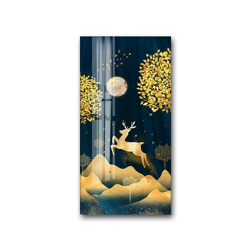 Entrance Metal Living Room Style Luxury Crystal Porcelain Painting