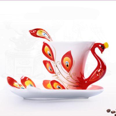 Lang Porcelain Peacock Coffee Cup And Saucer Set