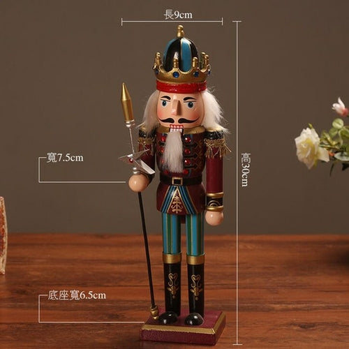 Wooden Nutcracker Soldier Figurines Ornaments 30cm Nutcracker Puppet
