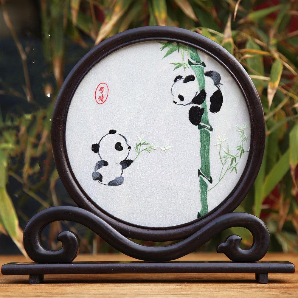 Featured Souvenirs Shu Embroidery Hand-embroidered Panda Ornaments Chinese Style Gifts