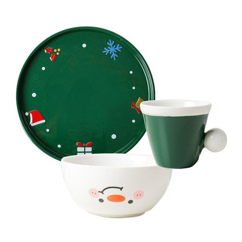 Creative Christmas Cutlery Ceramic Christmas Cutlery Set Cups Bowls