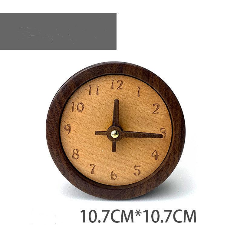 Student Wooden Small Pendulum Clock Bedroom Desktop Alarm Clock Bedside Ornaments
