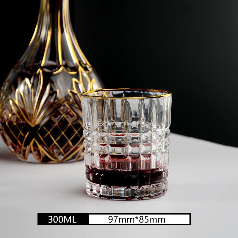 2 pieces of gold crystal whiskey glass