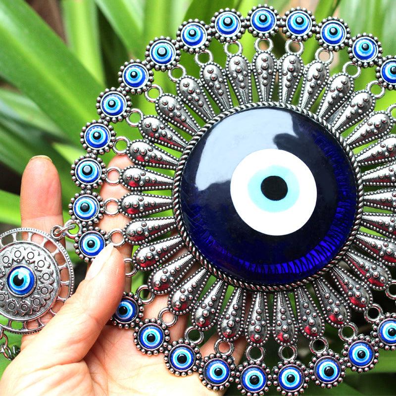 Creative European Style Silver Retro Blue Turkish Eye Pendant