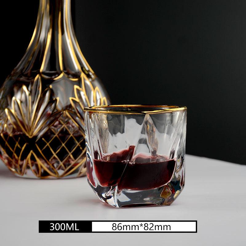 2 pieces of gold crystal whiskey glass