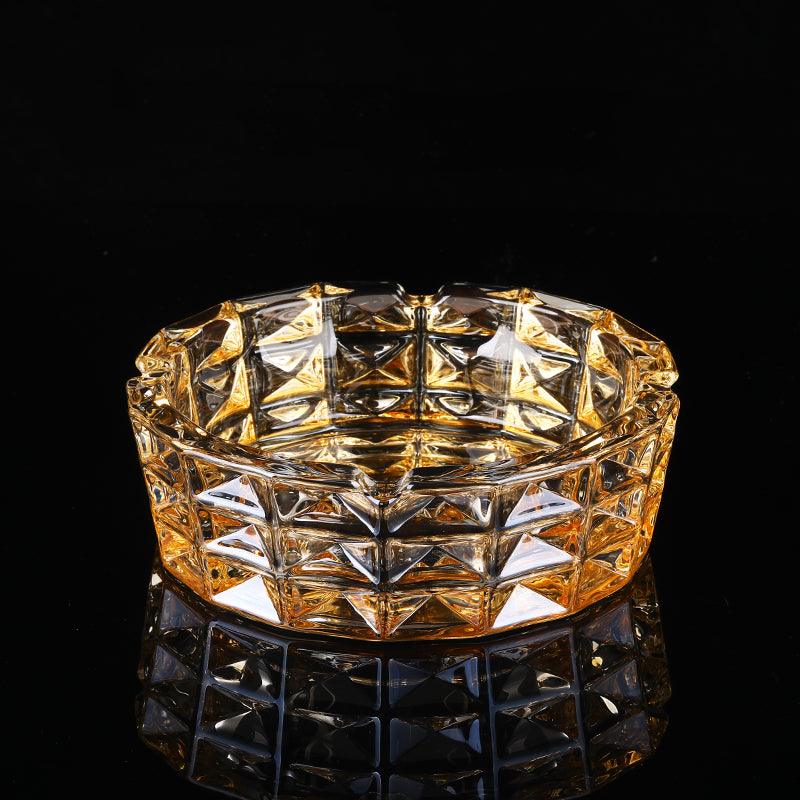 Creative Gold Oversized Crystal Glass Ashtray