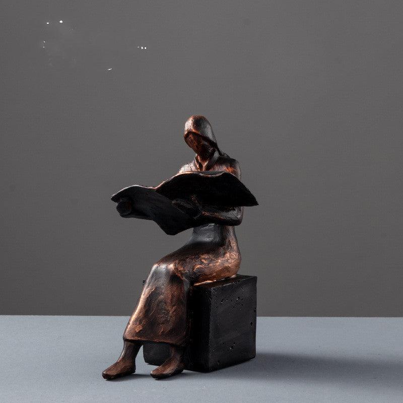 Trongwell European Retro Reader Figure Ornaments Home