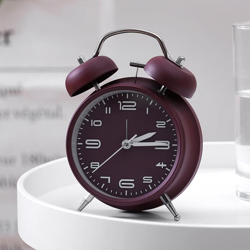 Creative Silent Metal Alarm Clock Burgundy
