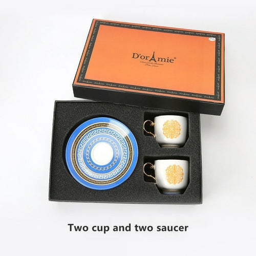 New Year Gift Turkish Style Luxury Ceramic Coffee Cups and Saucer Set