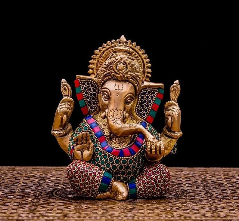 Lord Ganesh Hindu Statue Copper pooja idol home decor statue ornament