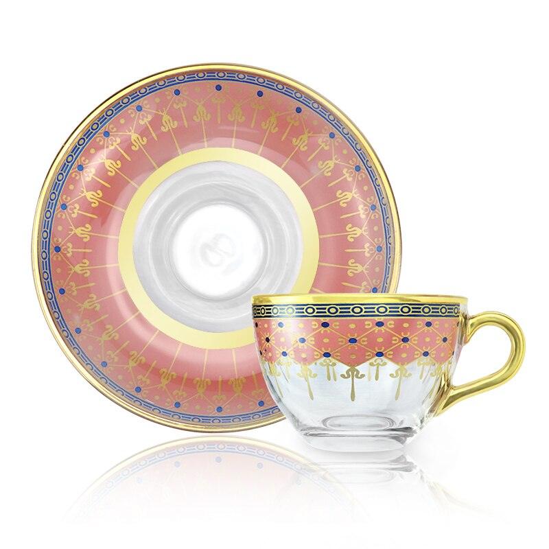Turkish Coffee Cups Set with Saucer Nordic Luxury Glass Mug Espresso