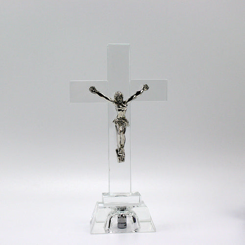 Christian Gifts Nightlight Crystal Jesus Cross Statue Religious Style