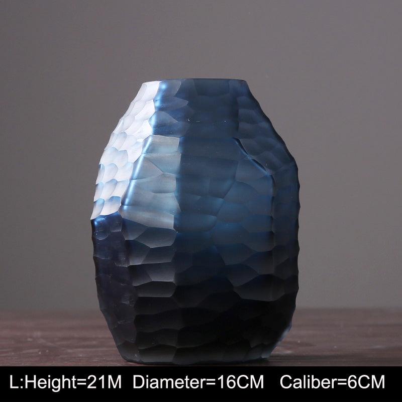 Retro Vase Geometric Rhombus Creative Glass Polygonal Bedroom Dried Flower Vase