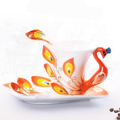 Lang Porcelain Peacock Coffee Cup And Saucer Set
