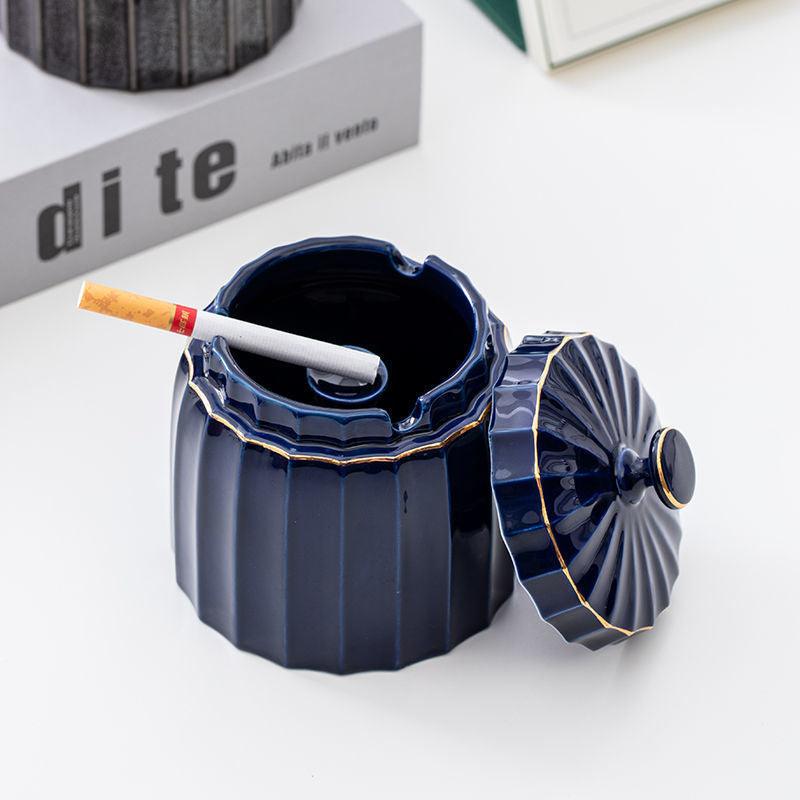 Ceramic Ashtray With Lid Hotel Household Ashtray