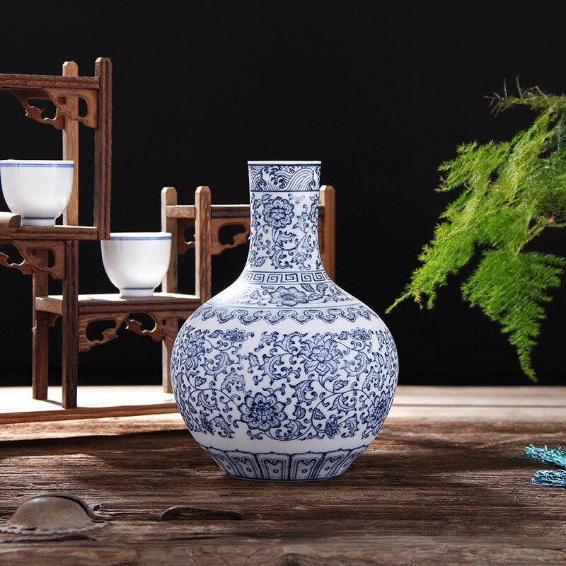 Pottery Classical Blue And White Vase Handicraft Ornaments