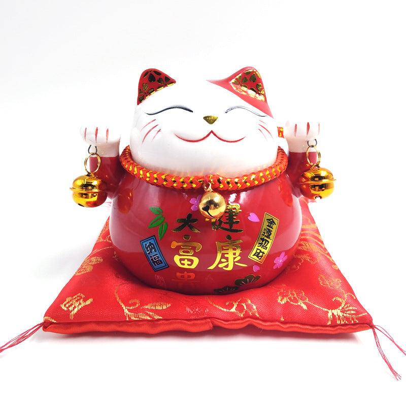 4.5 Inch Ceramic Maneki Neko Statue Lucky Cat