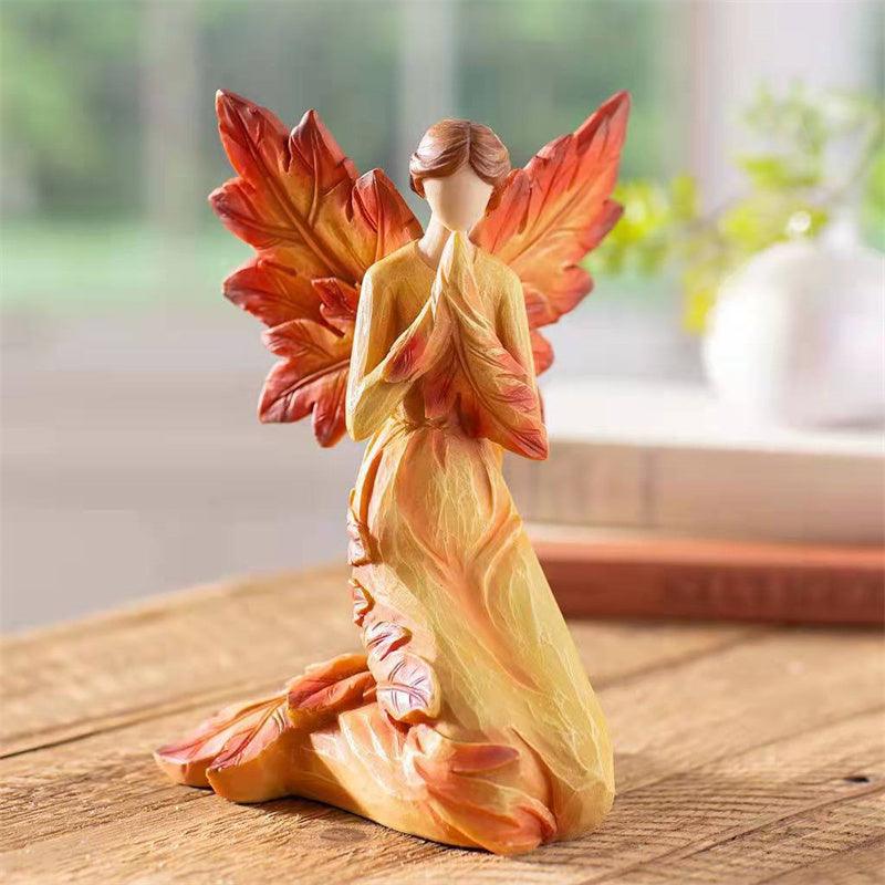 Kneeling Autumn Angel Resin Ornaments