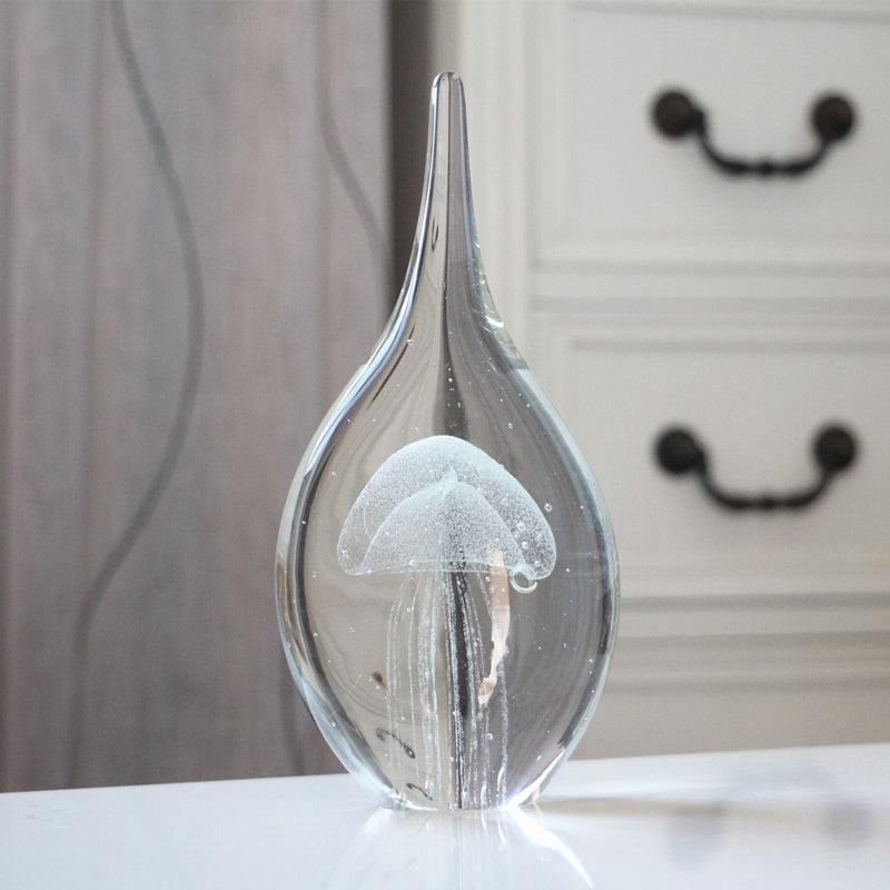 Glass Water Drop Ornament Glowing Jellyfish Gift Souvenir